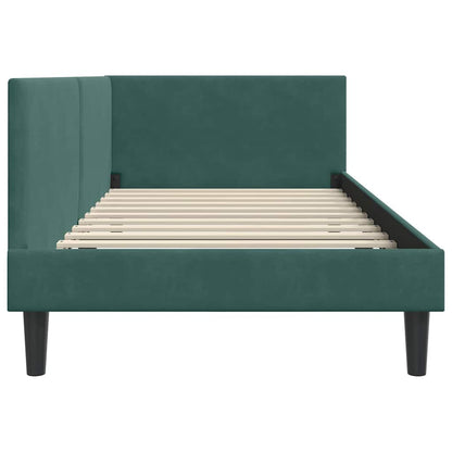 Cornice del letto ad angolo Verde Scuro 90 cm x 200 cm