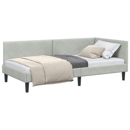 Cornice del letto ad angolo Grigio chiaro 100 cm x 200 cm