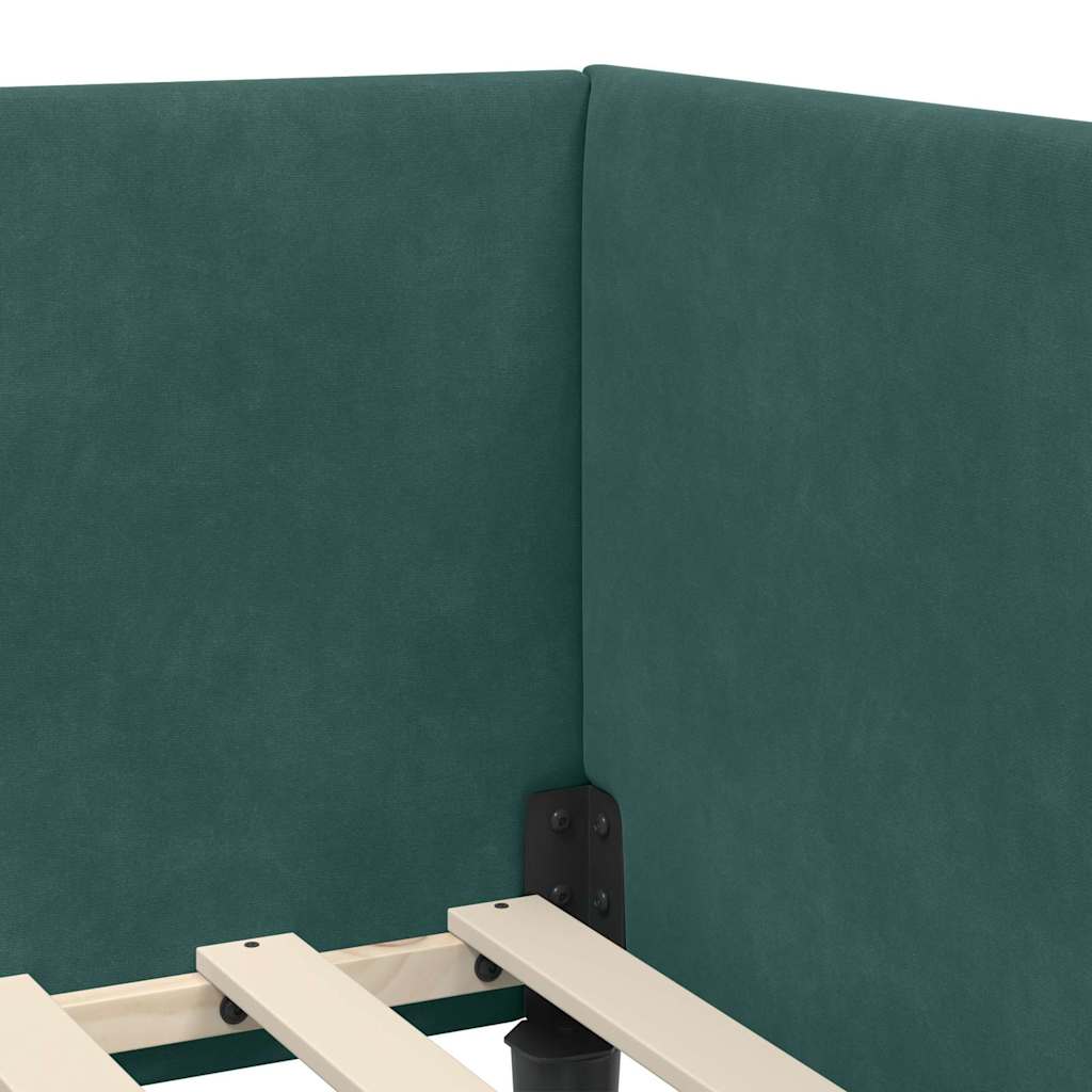 Cornice del letto ad angolo Verde Scuro 100 cm x 200 cm