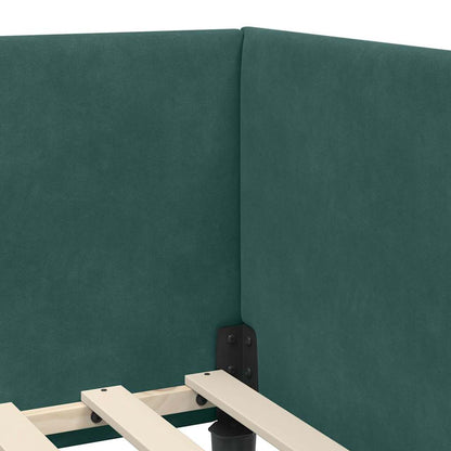 Cornice del letto ad angolo Verde Scuro 100 cm x 200 cm