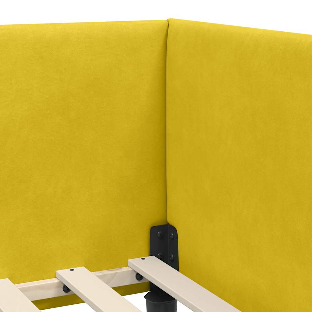 Cornice del letto ad angolo con testiera Giallo 100 cm x 200 cm