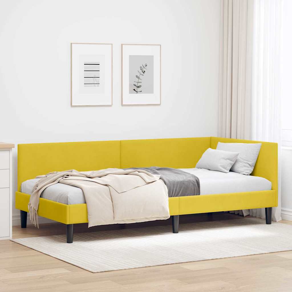Cornice del letto ad angolo con testiera Giallo 100 cm x 200 cm