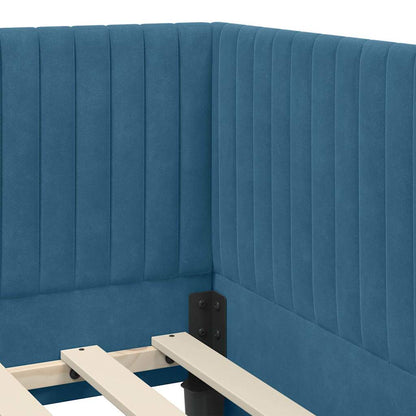 Cornice del letto ad angolo Blu 80 cm x 200 cm Velluto | homemem39