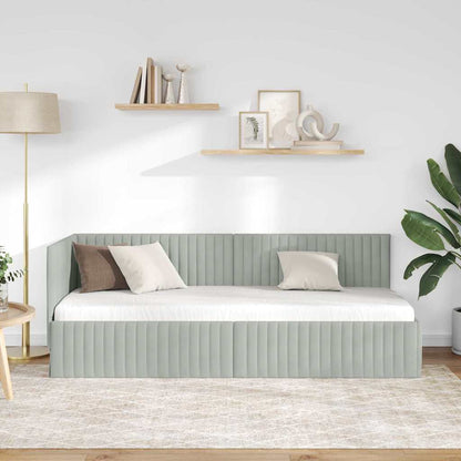 Cornice del letto ad angolo Grigio chiaro 80 cm x 200 cm | homemem39