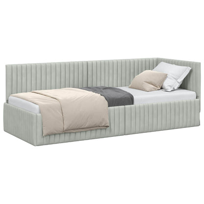 Cornice del letto ad angolo Grigio chiaro 80 cm x 200 cm | homemem39