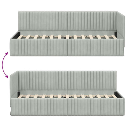 Cornice del letto ad angolo Grigio chiaro 80 cm x 200 cm | homemem39