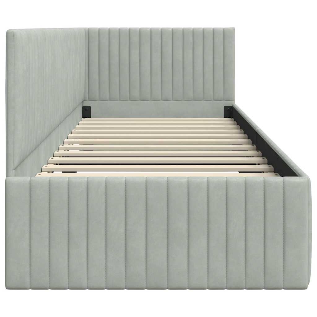 Cornice del letto ad angolo Grigio chiaro 80 cm x 200 cm | homemem39