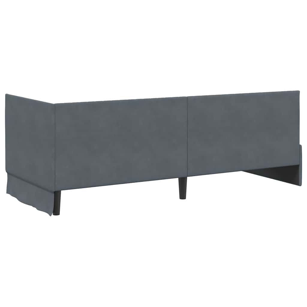 Cornice del letto ad angolo Grigio scuro 80 cm x 200 cm Velluto | homemem39