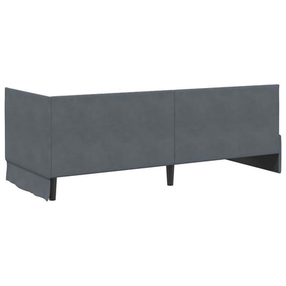 Cornice del letto ad angolo Grigio scuro 80 cm x 200 cm Velluto | homemem39