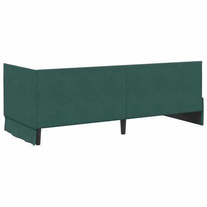 Cornice del letto ad angolo Verde Scuro 80 cm x 200 cm Velluto | homemem39