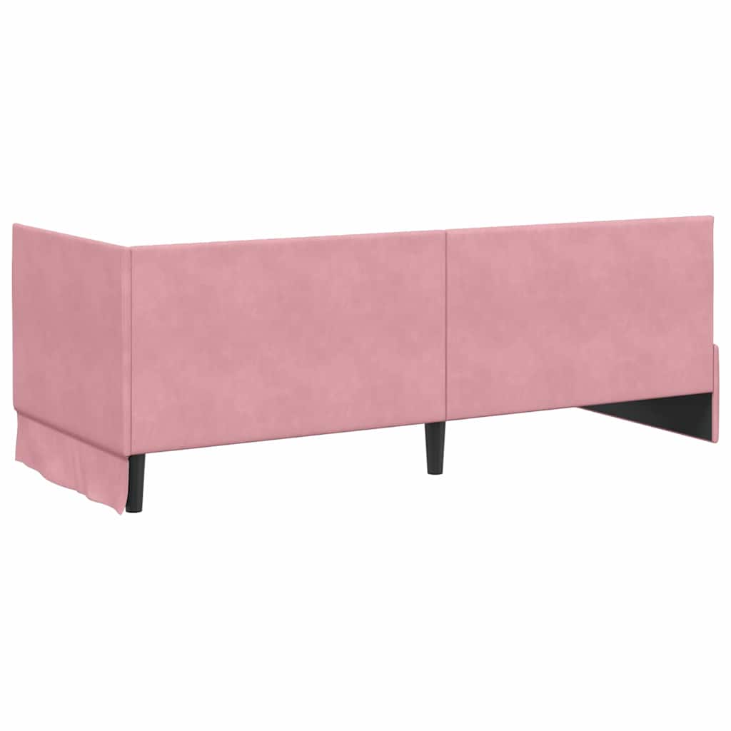 Cornice del letto ad angolo Rosa 80 cm x 200 cm Velluto | homemem39