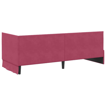 Cornice del letto ad angolo Rosso Vino 80 cm x 200 cm Velluto | homemem39
