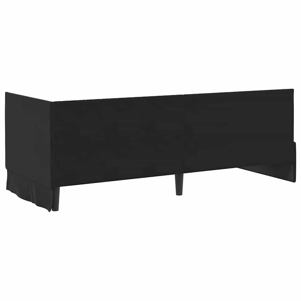 Cornice del letto ad angolo Nero 80 cm x 200 cm Velluto | homemem39