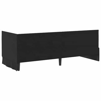 Cornice del letto ad angolo Nero 80 cm x 200 cm Velluto | homemem39