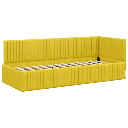 Cornice del letto ad angolo Giallo 80 cm x 200 cm Velluto | homemem39