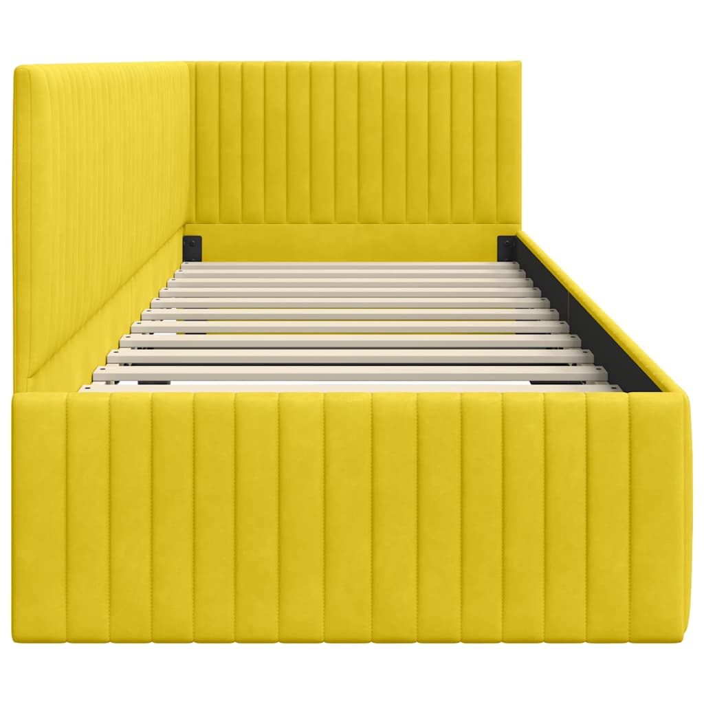 Cornice del letto ad angolo Giallo 80 cm x 200 cm Velluto | homemem39