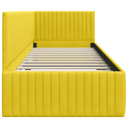 Cornice del letto ad angolo Giallo 80 cm x 200 cm Velluto | homemem39