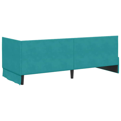 Cornice del letto ad angolo Turchese 80 cm x 200 cm Velluto | homemem39