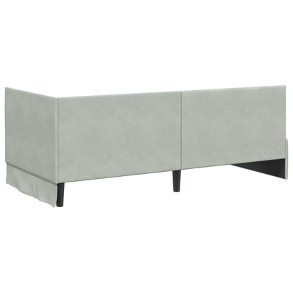 Cornice del letto ad angolo Grigio chiaro 90 cm x 190 cm | homemem39