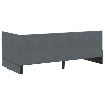 Cornice del letto ad angolo Grigio scuro 90 cm x 190 cm Velluto | homemem39