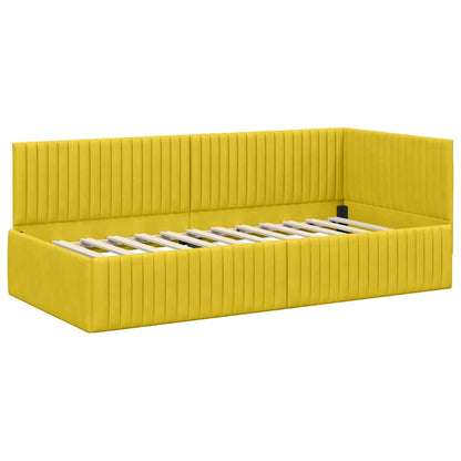Cornice del letto ad angolo Giallo 90 cm x 190 cm Velluto | homemem39