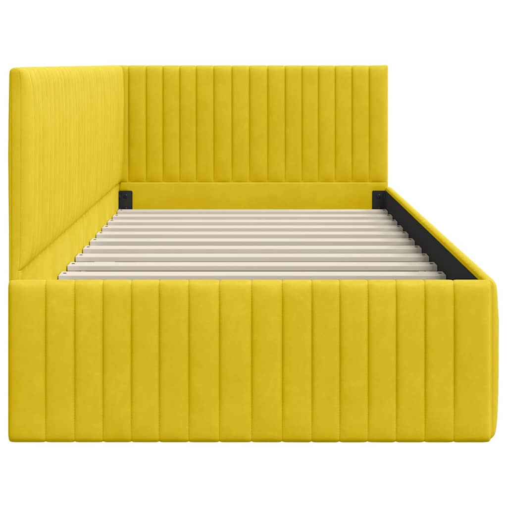 Cornice del letto ad angolo Giallo 90 cm x 190 cm Velluto | homemem39