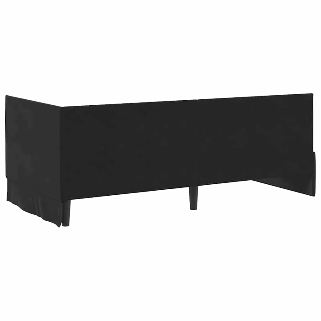 Cornice del letto ad angolo Nero 90 cm x 200 cm Velluto | homemem39