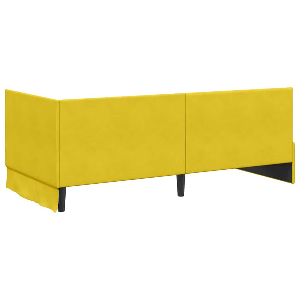Cornice del letto ad angolo Giallo 90 cm x 200 cm Velluto | homemem39