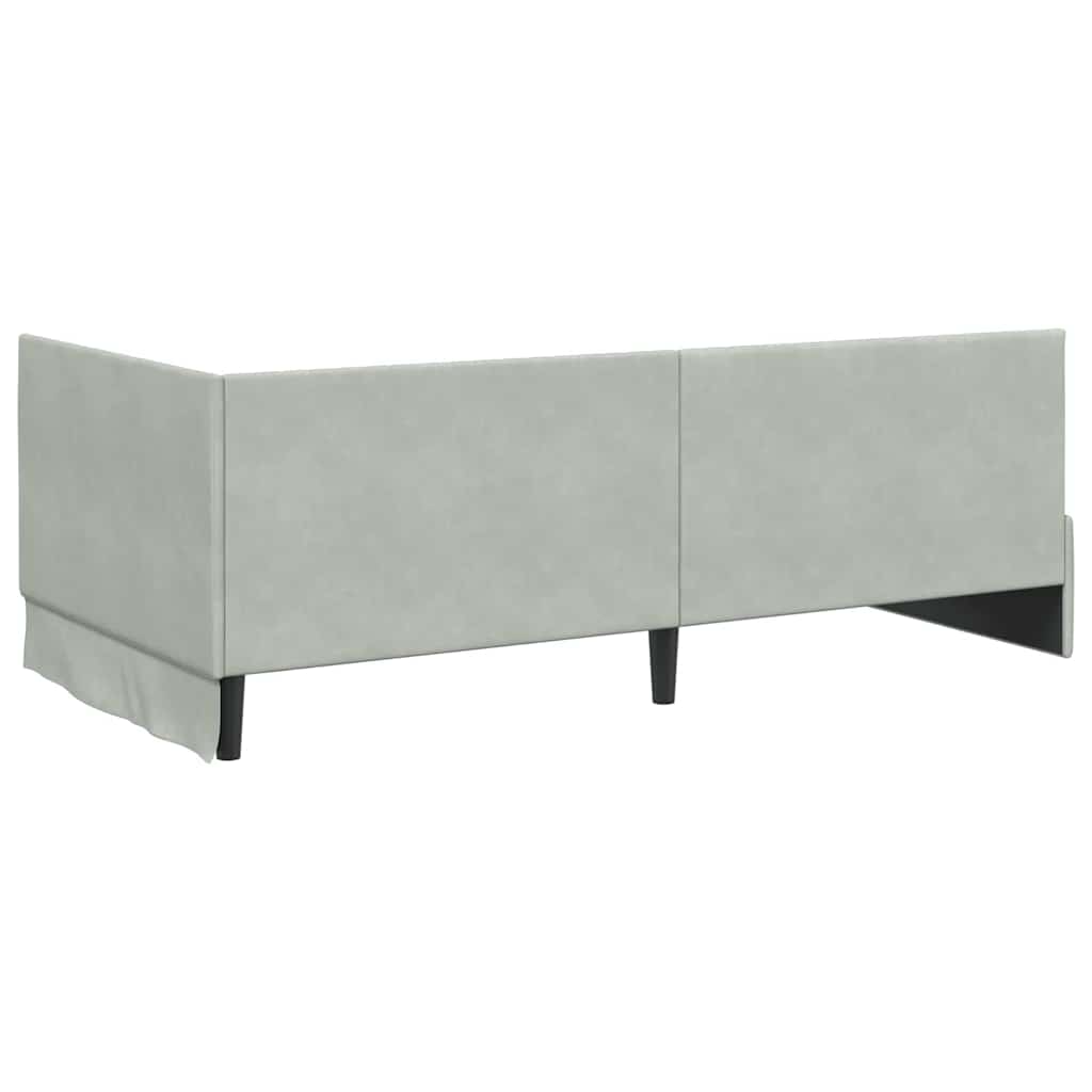 Cornice del letto ad angolo Grigio chiaro 100 cm x 200 cm | homemem39