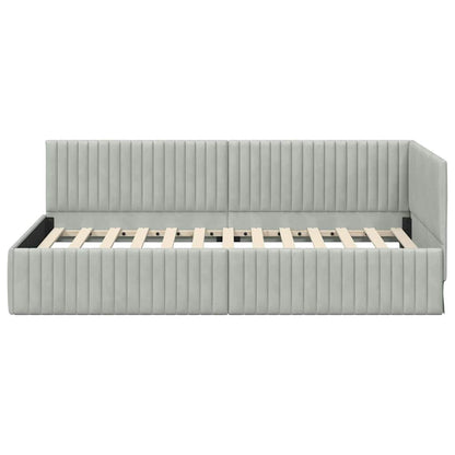 Cornice del letto ad angolo Grigio chiaro 100 cm x 200 cm | homemem39
