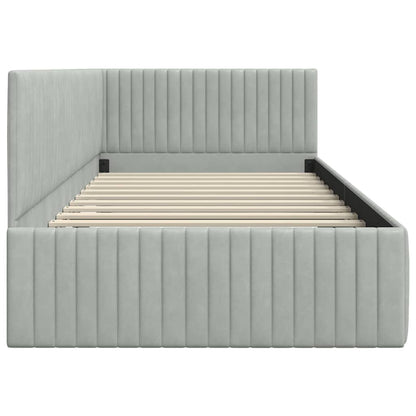 Cornice del letto ad angolo Grigio chiaro 100 cm x 200 cm | homemem39