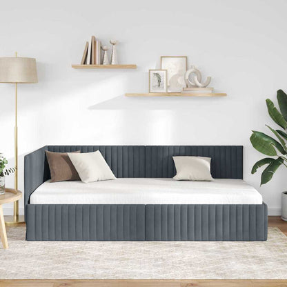 Cornice del letto ad angolo Grigio scuro 100 cm x 200 cm | homemem39