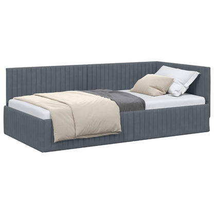Cornice del letto ad angolo Grigio scuro 100 cm x 200 cm | homemem39