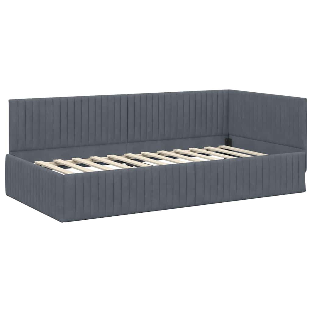 Cornice del letto ad angolo Grigio scuro 100 cm x 200 cm | homemem39