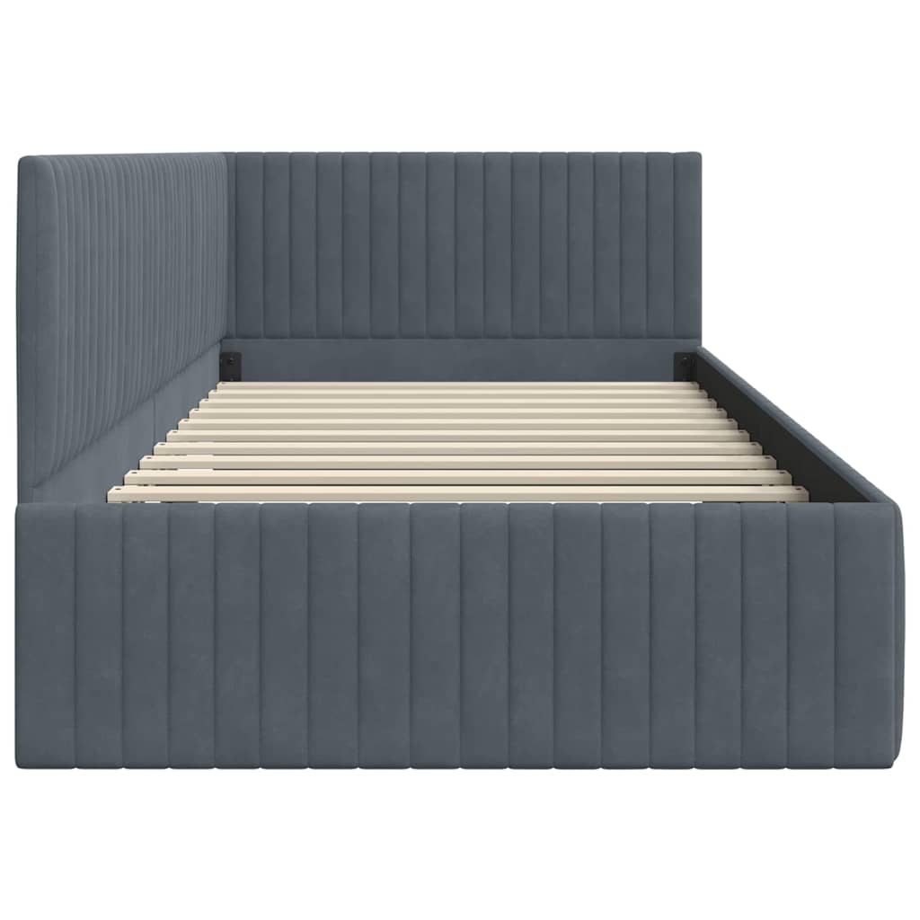 Cornice del letto ad angolo Grigio scuro 100 cm x 200 cm | homemem39