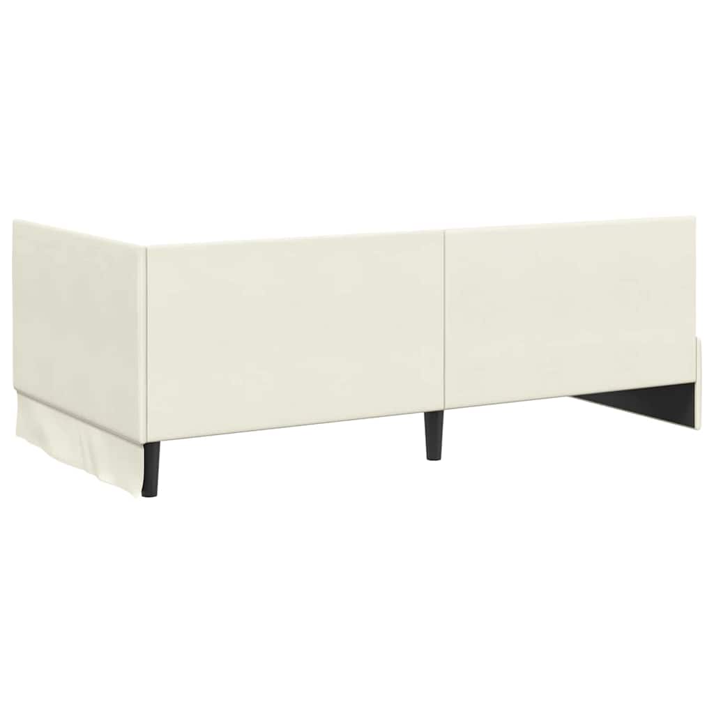 Cornice del letto ad angolo Crema 100 cm x 200 cm Velluto | homemem39