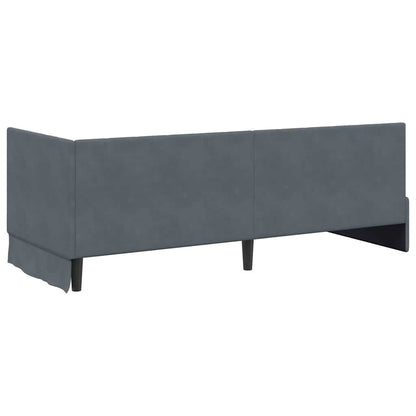 Cornice del letto ad angolo Grigio scuro 80 cm x 200 cm Velluto