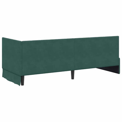 Cornice del letto ad angolo Verde Scuro 80 cm x 200 cm Velluto