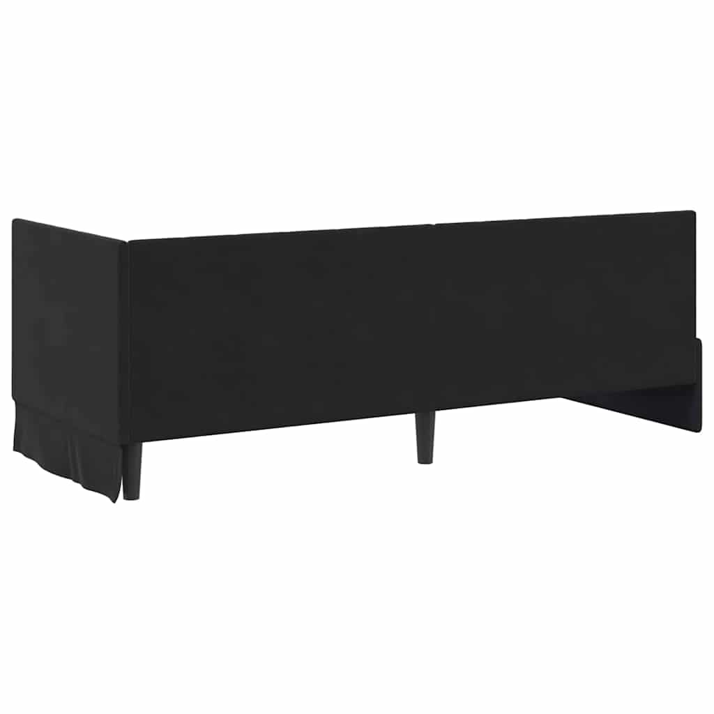 Cornice del letto ad angolo Nero 80 cm x 200 cm Velluto