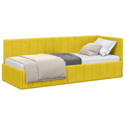 Cornice del letto ad angolo Giallo 80 cm x 200 cm Velluto