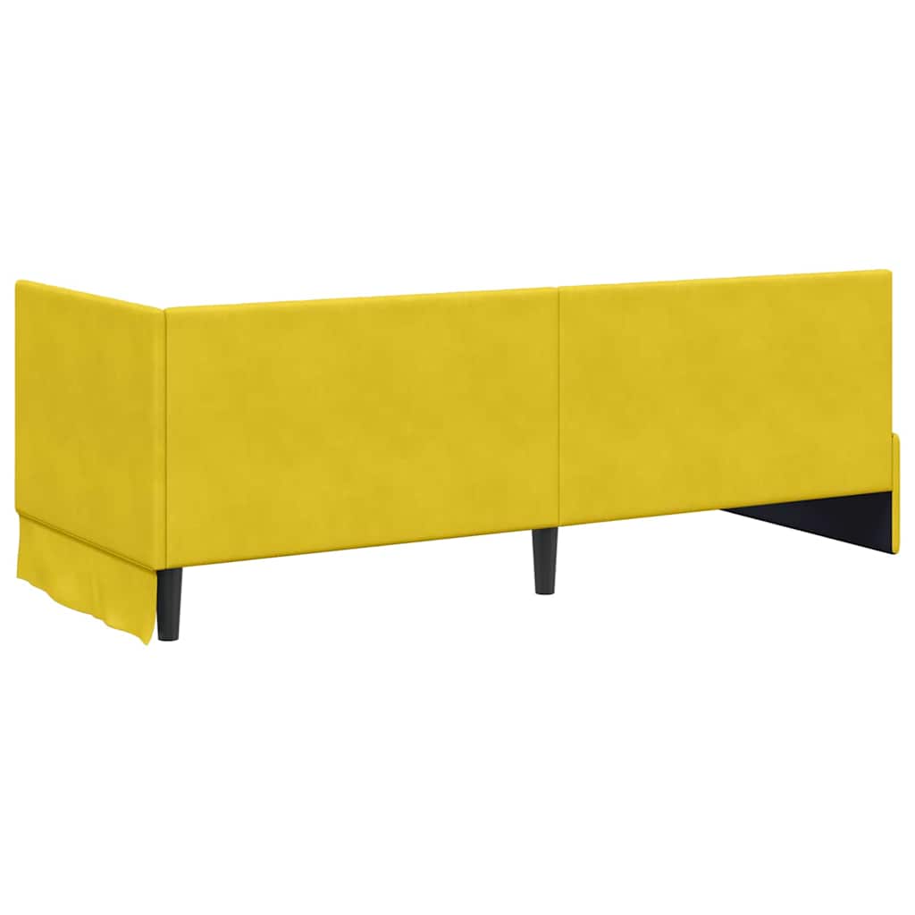 Cornice del letto ad angolo Giallo 80 cm x 200 cm Velluto