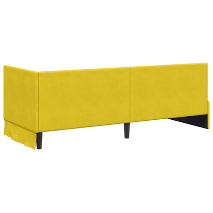 Cornice del letto ad angolo Giallo 80 cm x 200 cm Velluto