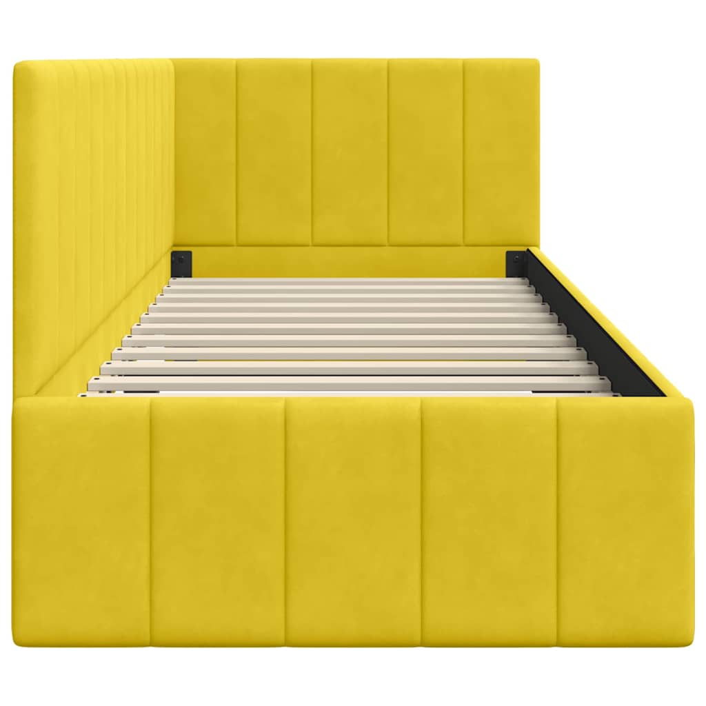 Cornice del letto ad angolo Giallo 80 cm x 200 cm Velluto | homemem39