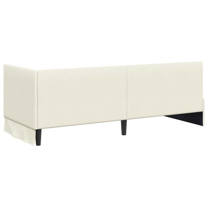 Cornice del letto ad angolo Crema 80 cm x 200 cm Velluto