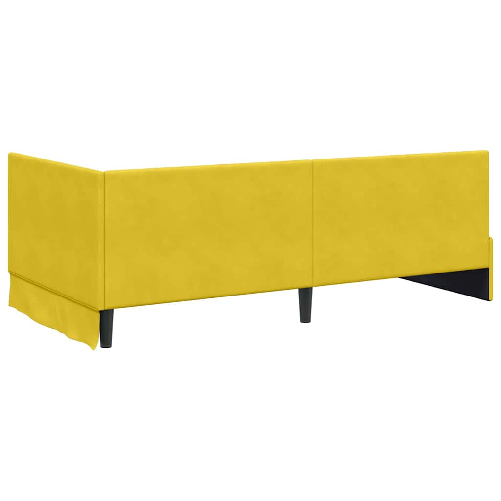 Cornice del letto ad angolo Giallo 90 cm x 190 cm Velluto