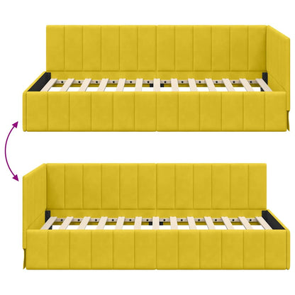 Cornice del letto ad angolo Giallo 90 cm x 190 cm Velluto | homemem39