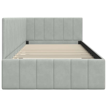 Cornice del letto ad angolo Grigio chiaro 90 cm x 200 cm | homemem39