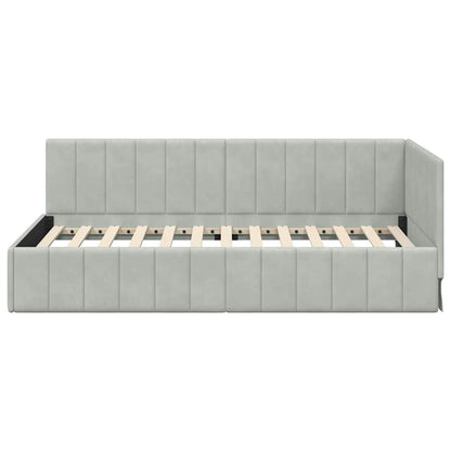 Cornice del letto ad angolo Grigio chiaro 100 cm x 200 cm | homemem39