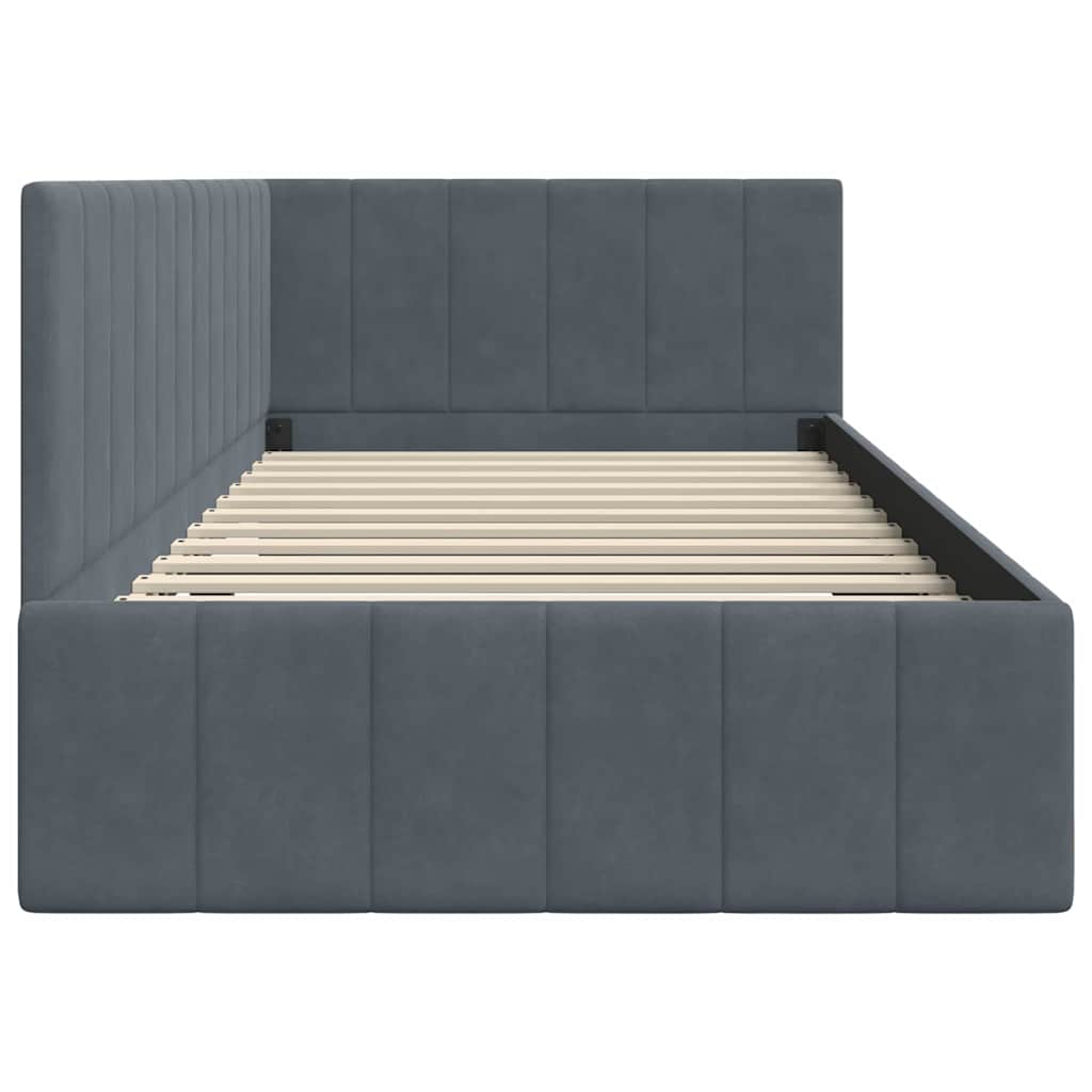Cornice del letto ad angolo Grigio scuro 100 cm x 200 cm | homemem39