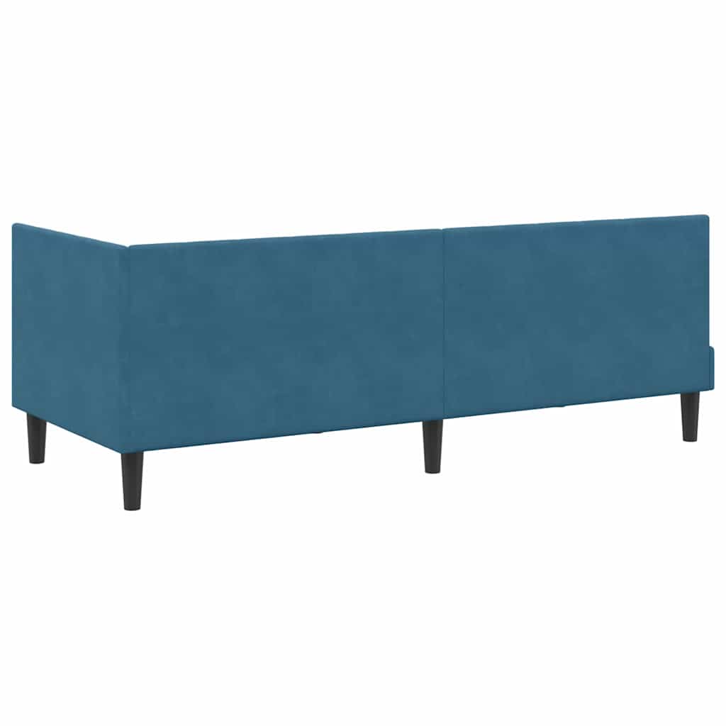Cornice del letto ad angolo Blu 80 cm x 200 cm Velluto